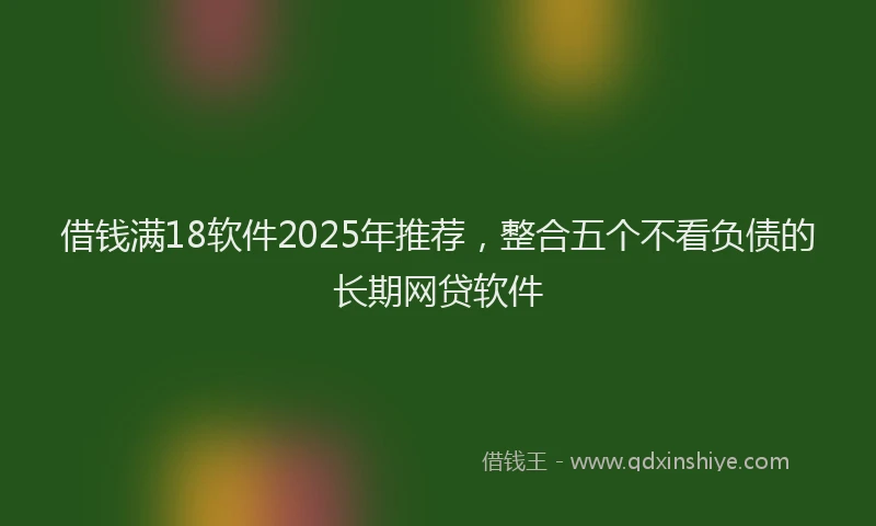 借钱满18软件2025年推荐，整合五个不看负债的长期网贷软件