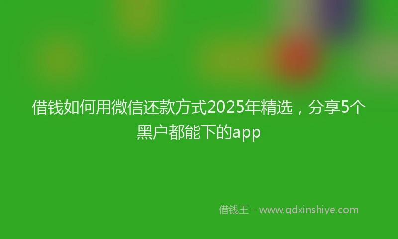 借钱如何用微信还款方式2025年精选，分享5个黑户都能下的app