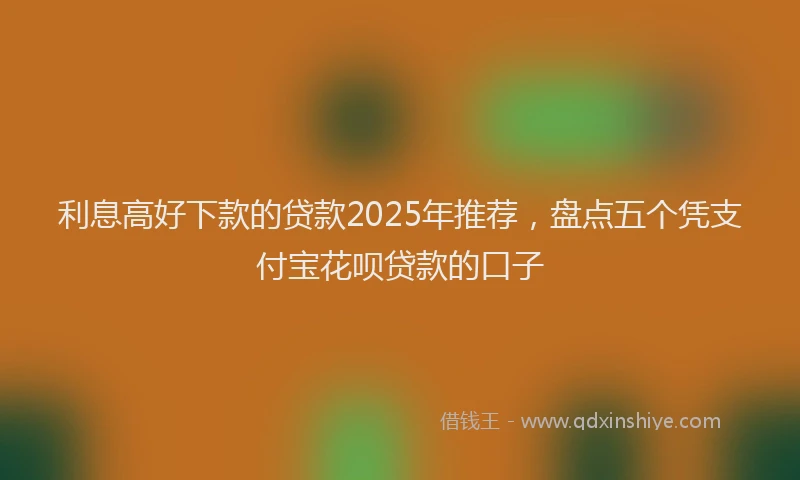 利息高好下款的贷款2025年推荐，盘点五个凭支付宝花呗贷款的口子