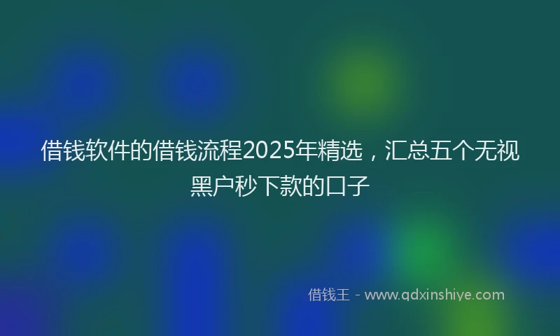 借钱软件的借钱流程2025年精选，汇总五个无视黑户秒下款的口子