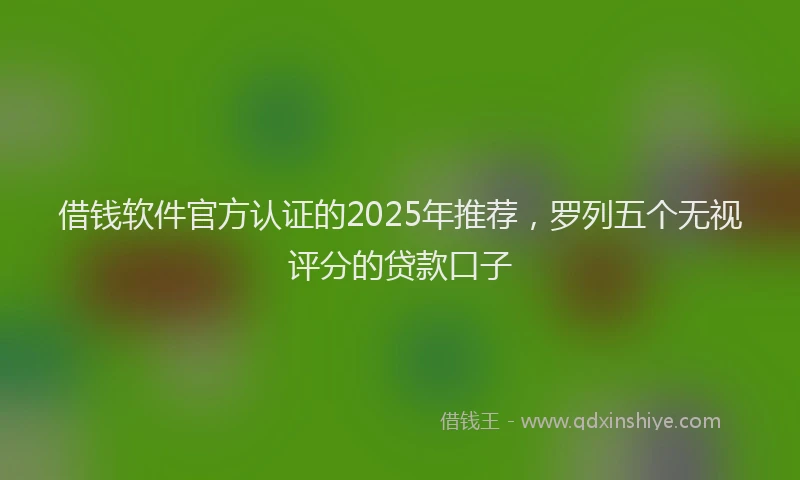 借钱软件官方认证的2025年推荐，罗列五个无视评分的贷款口子