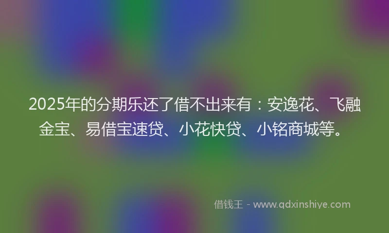 2025年的分期乐还了借不出来有：安逸花、飞融金宝、易借宝速贷、小花快贷、小铭商城等。