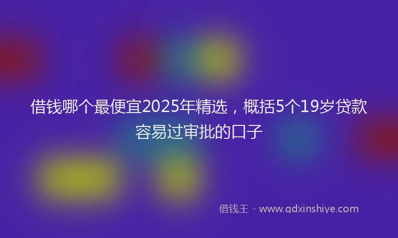 借钱哪个最便宜2025年精选，概括5个19岁贷款容易过审批的口子