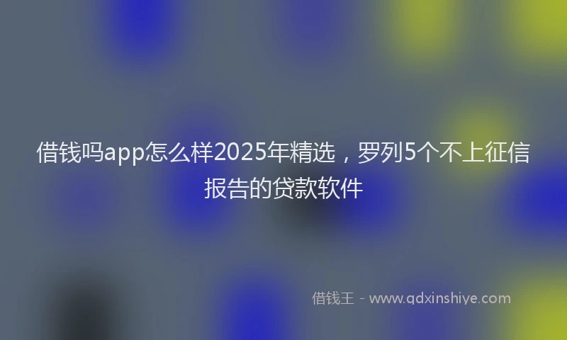 借钱吗app怎么样2025年精选，罗列5个不上征信报告的贷款软件