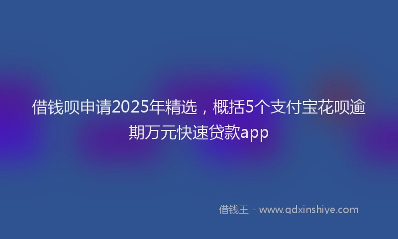 借钱呗申请2025年精选，概括5个支付宝花呗逾期万元快速贷款app