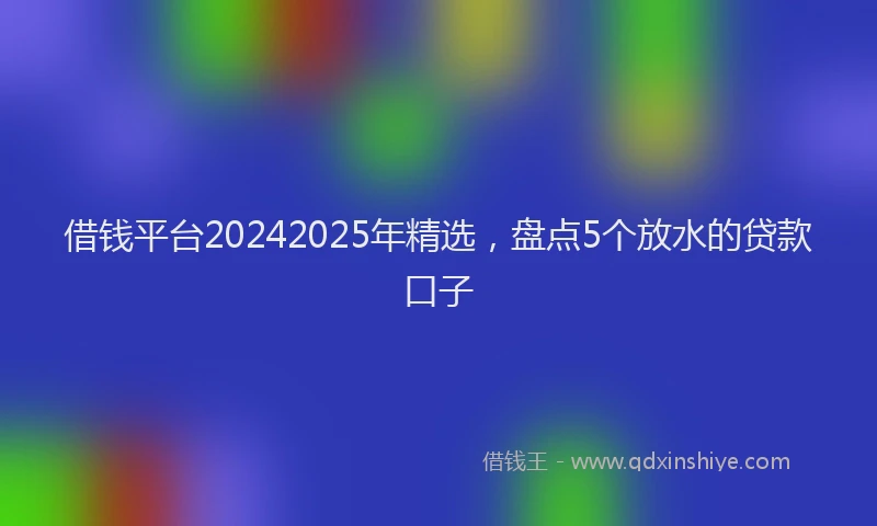 借钱平台20242025年精选，盘点5个放水的贷款口子