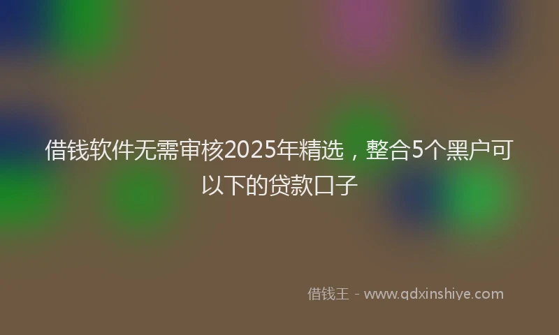 借钱软件无需审核2025年精选，整合5个黑户可以下的贷款口子