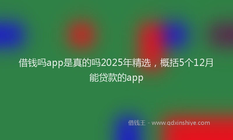 借钱吗app是真的吗2025年精选，概括5个12月能贷款的app
