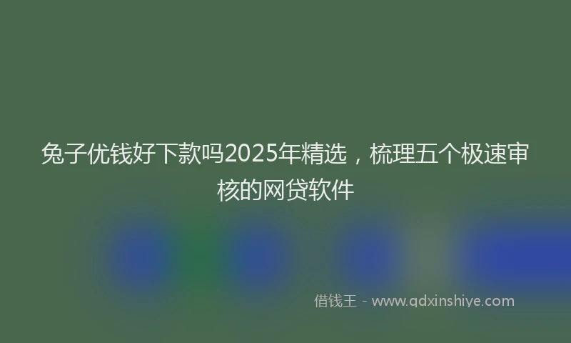 兔子优钱好下款吗2025年精选，梳理五个极速审核的网贷软件