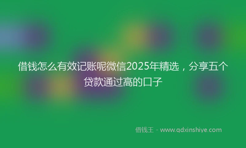 借钱怎么有效记账呢微信2025年精选，分享五个贷款通过高的口子