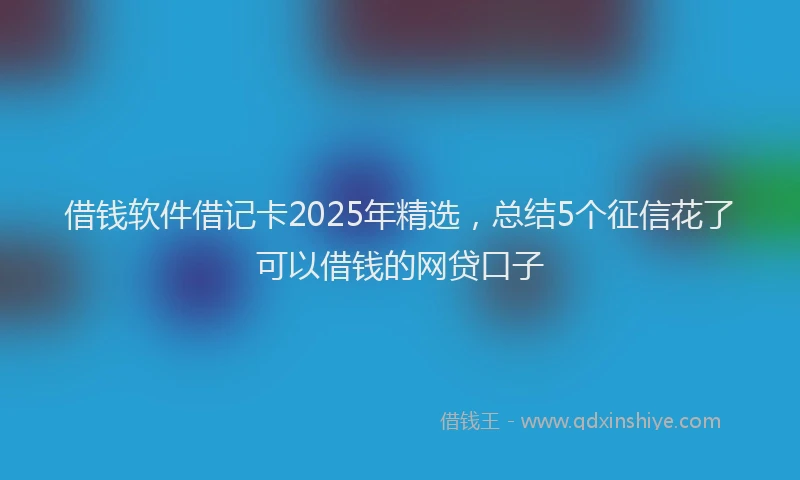 借钱软件借记卡2025年精选，总结5个征信花了可以借钱的网贷口子