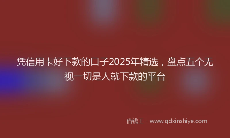 凭信用卡好下款的口子2025年精选，盘点五个无视一切是人就下款的平台