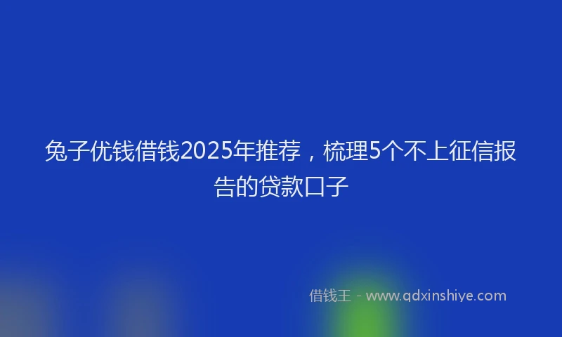 兔子优钱借钱2025年推荐，梳理5个不上征信报告的贷款口子