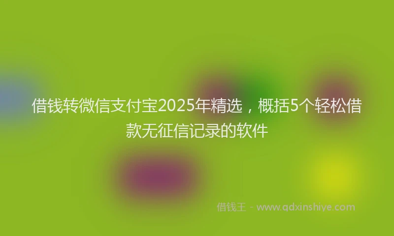 借钱转微信支付宝2025年精选，概括5个轻松借款无征信记录的软件