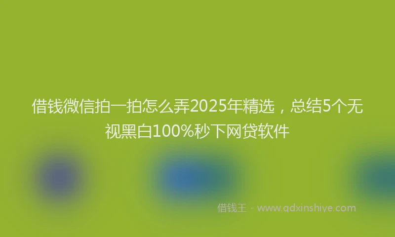 借钱微信拍一拍怎么弄2025年精选，总结5个无视黑白100%秒下网贷软件