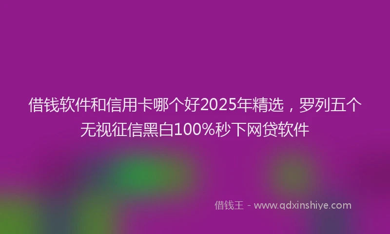 借钱软件和信用卡哪个好2025年精选，罗列五个无视征信黑白100%秒下网贷软件