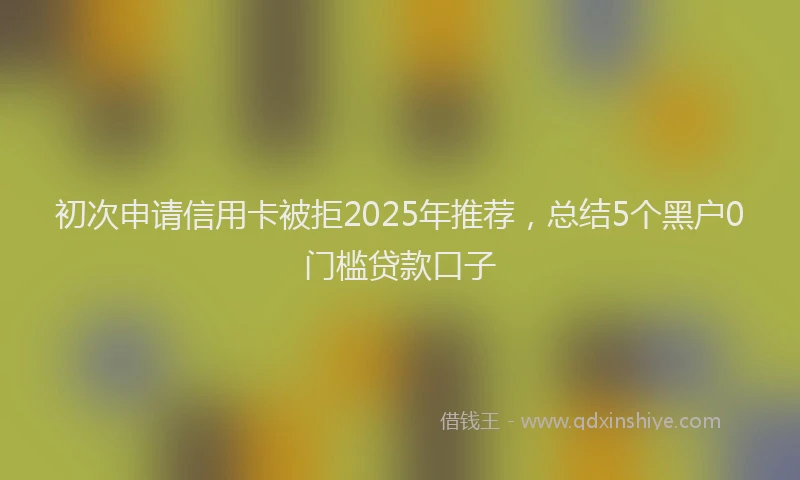 初次申请信用卡被拒2025年推荐，总结5个黑户0门槛贷款口子