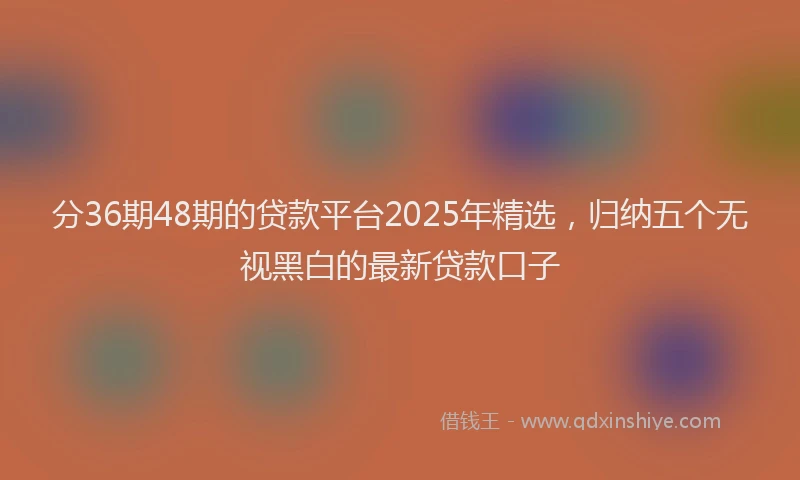 分36期48期的贷款平台2025年精选，归纳五个无视黑白的最新贷款口子