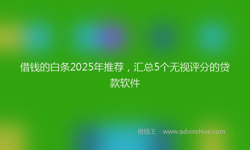 借钱的白条2025年推荐，汇总5个无视评分的贷款软件