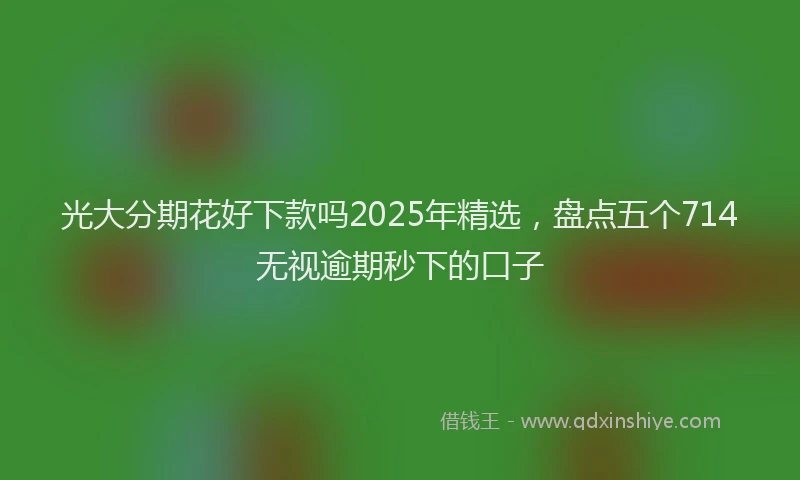 光大分期花好下款吗2025年精选，盘点五个714无视逾期秒下的口子