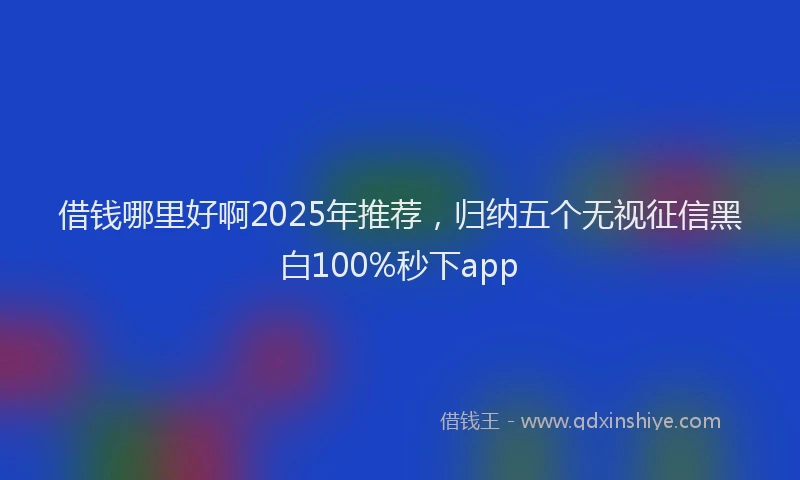 借钱哪里好啊2025年推荐，归纳五个无视征信黑白100%秒下app