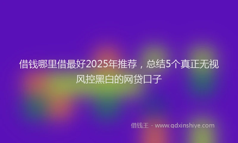 借钱哪里借最好2025年推荐，总结5个真正无视风控黑白的网贷口子
