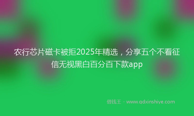 农行芯片磁卡被拒2025年精选，分享五个不看征信无视黑白百分百下款app