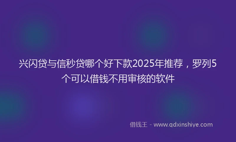 兴闪贷与信秒贷哪个好下款2025年推荐，罗列5个可以借钱不用审核的软件