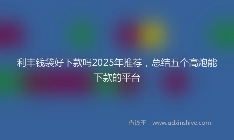 利丰钱袋好下款吗2025年推荐，总结五个高炮能下款的平台