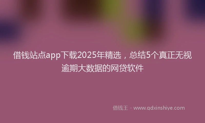 借钱站点app下载2025年精选，总结5个真正无视逾期大数据的网贷软件