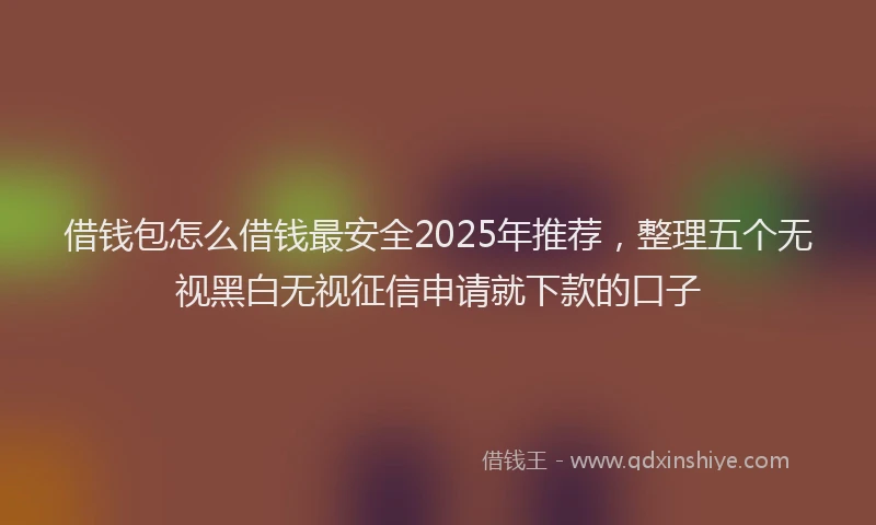 借钱包怎么借钱最安全2025年推荐，整理五个无视黑白无视征信申请就下款的口子