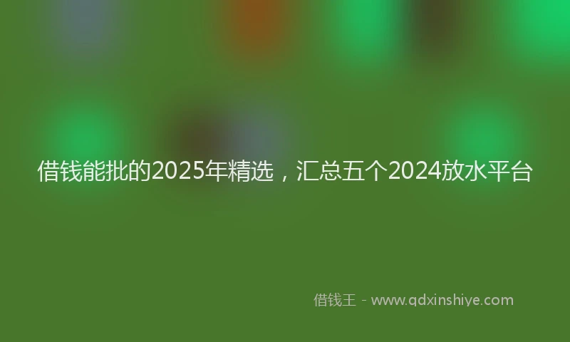 借钱能批的2025年精选，汇总五个2024放水平台