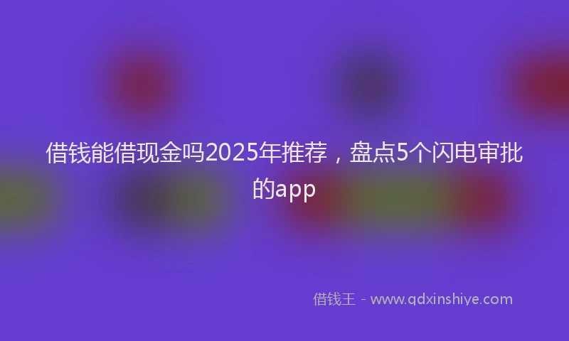 借钱能借现金吗2025年推荐，盘点5个闪电审批的app