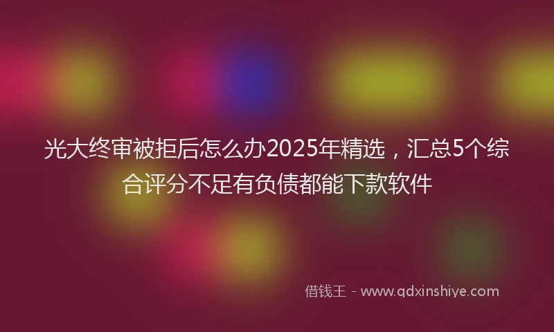 光大终审被拒后怎么办2025年精选，汇总5个综合评分不足有负债都能下款软件