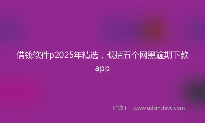 借钱软件p2025年精选，概括五个网黑逾期下款app