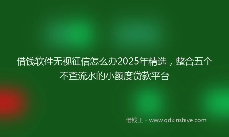 借钱软件无视征信怎么办2025年精选，整合五个不查流水的小额度贷款平台