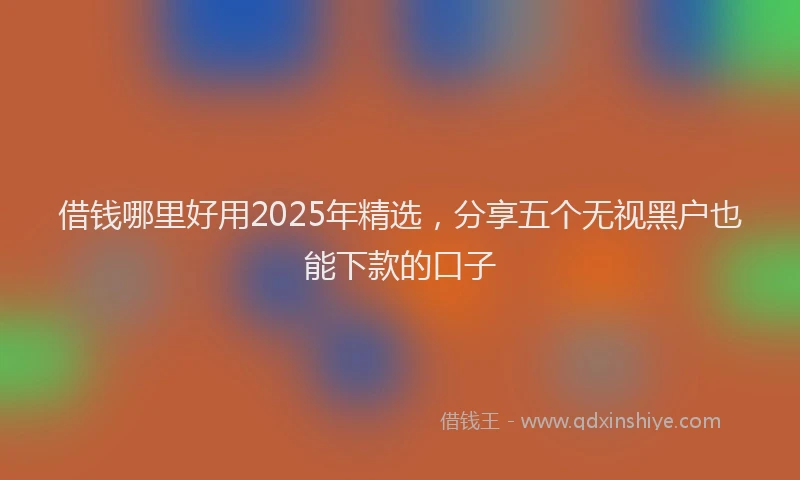 借钱哪里好用2025年精选，分享五个无视黑户也能下款的口子