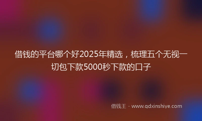借钱的平台哪个好2025年精选，梳理五个无视一切包下款5000秒下款的口子