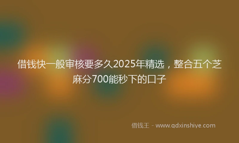 借钱快一般审核要多久2025年精选，整合五个芝麻分700能秒下的口子