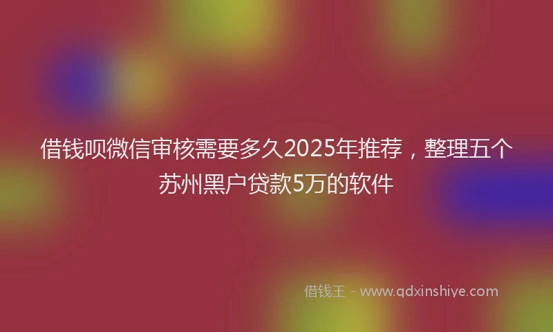 借钱呗微信审核需要多久2025年推荐，整理五个苏州黑户贷款5万的软件