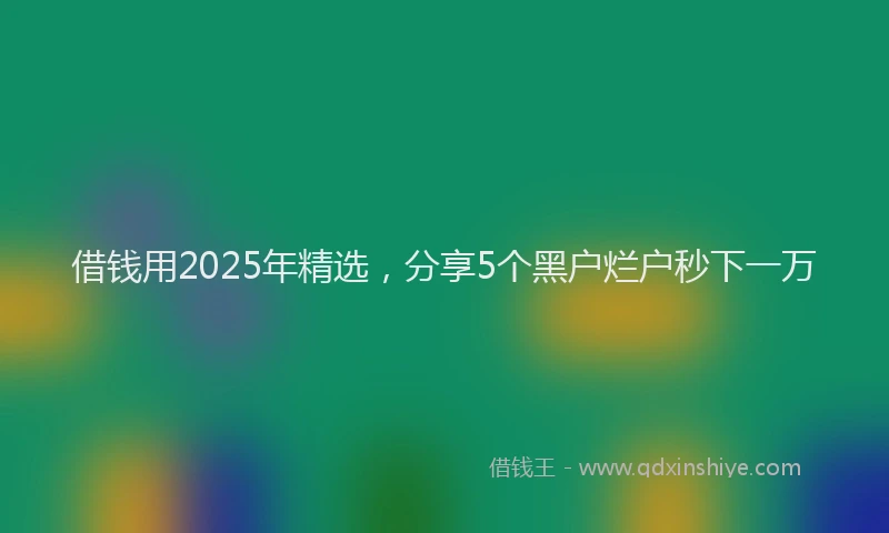 借钱用2025年精选，分享5个黑户烂户秒下一万