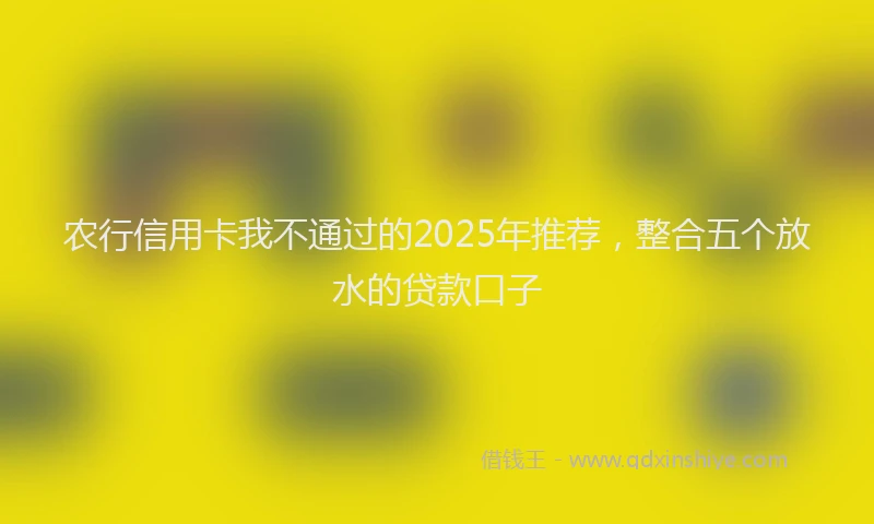 农行信用卡我不通过的2025年推荐，整合五个放水的贷款口子