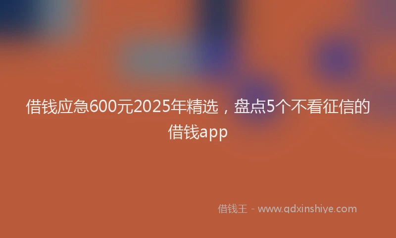 借钱应急600元2025年精选，盘点5个不看征信的借钱app