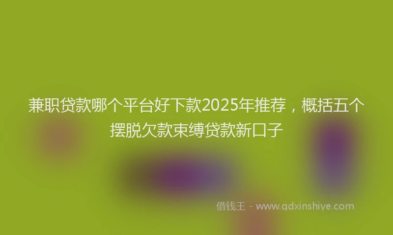 兼职贷款哪个平台好下款2025年推荐，概括五个摆脱欠款束缚贷款新口子