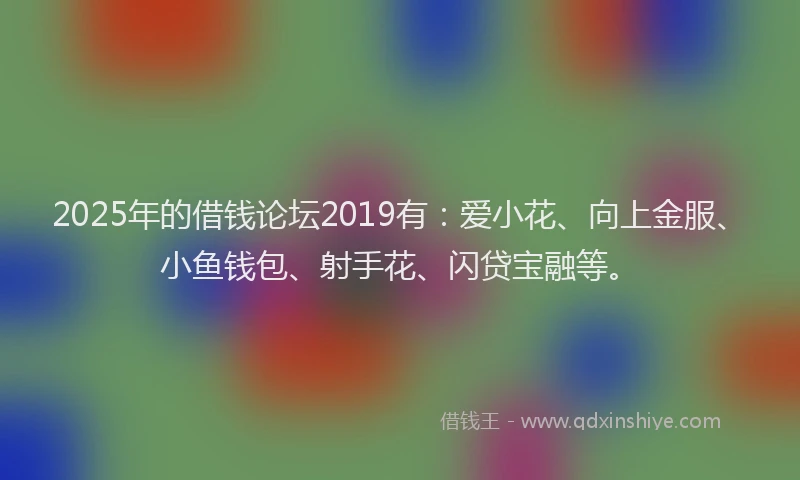 2025年的借钱论坛2019有：爱小花、向上金服、小鱼钱包、射手花、闪贷宝融等。