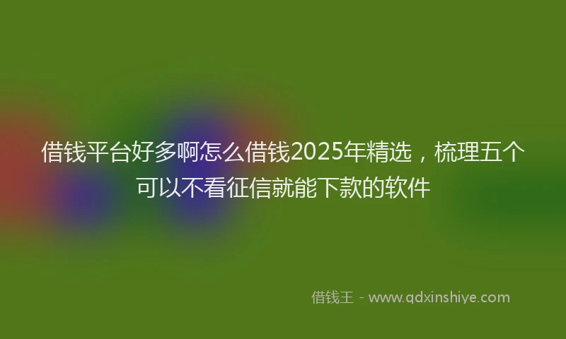 借钱平台好多啊怎么借钱2025年精选，梳理五个可以不看征信就能下款的软件