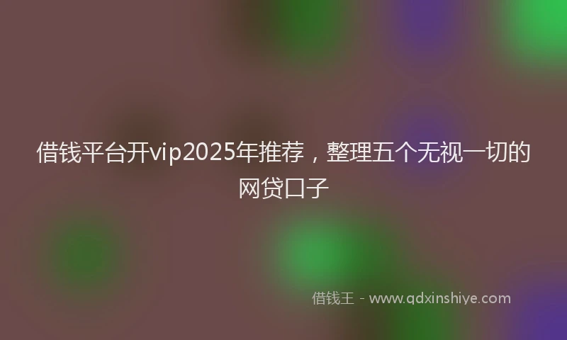 借钱平台开vip2025年推荐，整理五个无视一切的网贷口子