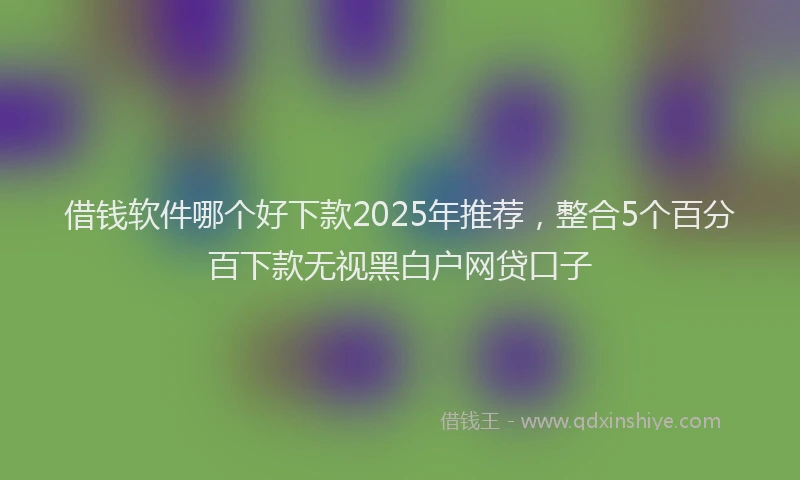 借钱软件哪个好下款2025年推荐，整合5个百分百下款无视黑白户网贷口子