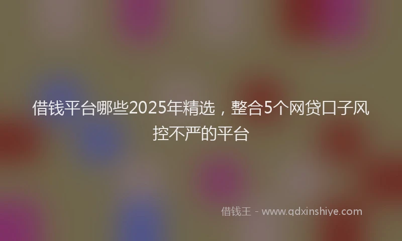 借钱平台哪些2025年精选，整合5个网贷口子风控不严的平台