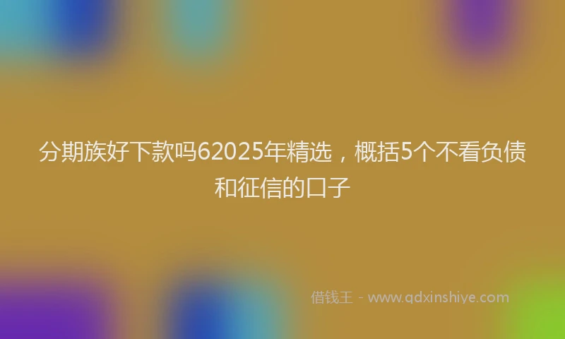 分期族好下款吗62025年精选，概括5个不看负债和征信的口子
